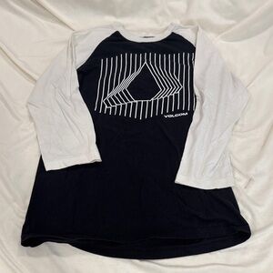 Volcom Long Sleeve Tee in Black and White